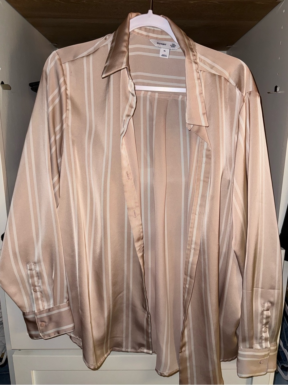 Old Navy Women’s Pink Striped Button-Up Shirt
